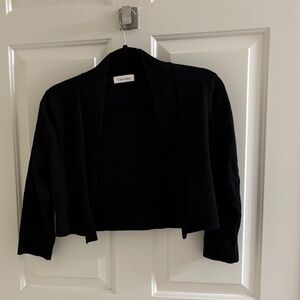 Calvin Klein Black Cropped Open-Front Cardigan | Size S